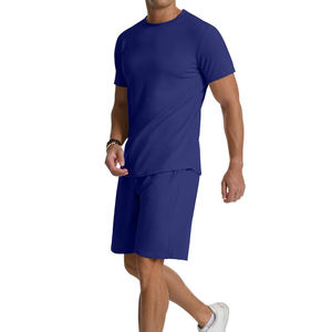 Nouveau survêtement d'été élégant en gros, vêtements décontractés et confortables, respirant, demi-manches, 100% coton, survêtement d'été pour hommes - Product Image 3