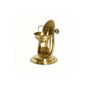 Quemador de Incienso Árabe de Latón Hecho a Mano con Acabado Dorado 100% Natural Terapéutico para el Hogar y Mesa de Bakhoor - Product Image 1
