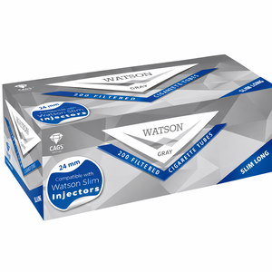 Watson Slim Grey Cigarette Tubes 200 Tubos Por Caja 7mm Diámetro - Product Image 1