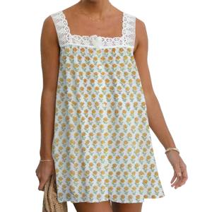 Haut en dentelle imprimé à la main par des designers, vêtements occidentaux pour femmes, chemise à manches bouffantes sans manches, haut en dentelle, vêtements indiens et pakistanais, vêtements de tous les jours pour filles - Product Image 1