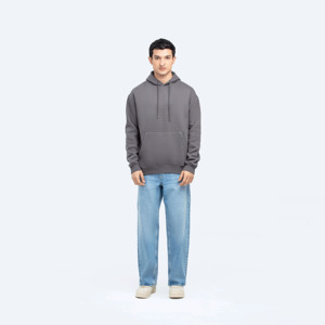 Sudadera con capucha de gran tamaño en blanco de algodón 100% de alta calidad para hombre, ropa informal, Sudadera con capucha hecha a medida para hombre - Product Image 2
