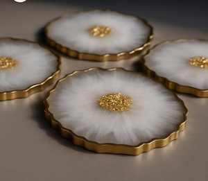 Posavasos de Resina con Diseño de Playa, Forma Personalizada, Hecho a Mano, Impresión UV Duradera, Recuerdos de Boda, Diseño Personalizado, Arte Moderno Americano - Product Image 2