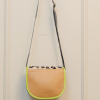 Tas kulit buatan tangan baru dompet kulit daur ulang rambut-on gambar hewan tali bahu tas tangan wanita dompet selempang Medium