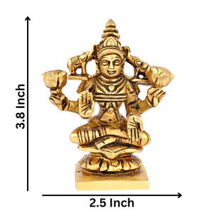 Đồng thau gaj <span class=keywords><strong>laxmi</strong></span> <span class=keywords><strong>mata</strong></span> tượng 3.8 H x 1.6 W x 2.5 L inch nhà văn phòng trang trí mục Maha lakshmi maa murti thần tượng 350 kim loại thủ công mỹ nghệ - Product Image 3