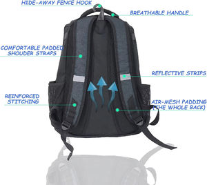 กระเป๋าเป้สะพายหลังสำหรับเล่นกีฬาแบบลำลองมีซับในทำจากผ้าฝ้ายพิมพ์ลาย - Product Image 4