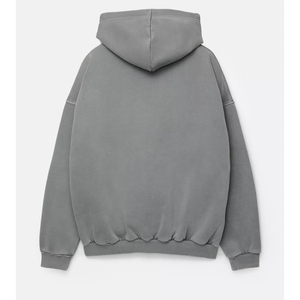 Sudadera con Capucha Extra Grande para Hombre, Lavada al Ácido, de Alta Calidad, con Bolsillos con Ribete, Pantalones Deportivos, Cuello con Capucha, Logotipo Personalizado, Felpa de Algodón - Product Image 4