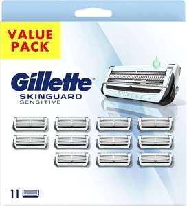 Gillette Skinguard-Cuchillas de repuesto sensibles para hombre, paquete con 11 cuchillas de repuesto, tira de Lubra mejorada, se adapta a asas de fusión - Product Image 1