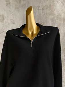 Black 460GSM Cotton Fleece <b>Women's</b> Hoodie <b>Quarter</b> <b>Zip</b> Pullover Acid Wash Jacquard Soft Anti-Wrinkle Breathable OEM Streetwear - Product Image 5