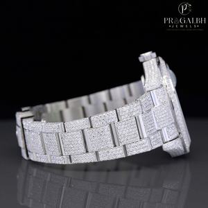 นาฬิกาเพชรมออิสซาไนท์สุดเท่สำหรับผู้ชาย VVS Bust Down อัตโนมัติ Bling Watch สแตนเลส hip hop High End - Product Image 3