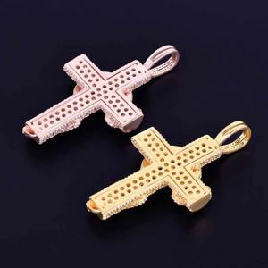 Luxe Rose Or 925 Argent Serpent Croix Pendentif VVS CZ Moissanite Glacé Serpent Bijoux Charme pour B2B En Vrac En Gros Acheteurs - Product Image 4