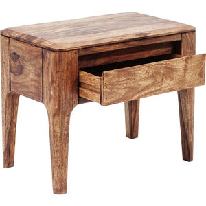 Table de chevet simple moderne et solide avec tiroir spacieux et élégant Grain de bois naturel Assemblage robuste pour chambre à coucher Appartements Hôtels - Product Image 2