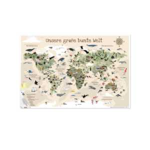 Carte du monde moderne pour enfants XL, version beige, style design - Product Image 2