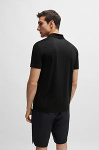 Venta al por mayor logotipo personalizado de manga corta para hombres para Polo camiseta de color negro sólido con logotipo personalizado - Product Image 5