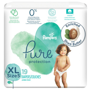 Couches Pampers Pure Protection-Taille 7, approvisionnement d'un mois (88 pièces), hypoallergénique Premium jetable - Product Image 5