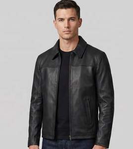 Veste en cuir unisexe modèle 2026 – Écologique, respirante, coupe-vent, col montant, logo frontal, style vintage - Product Image 2