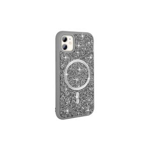 Funda de lujo Netzy Titanium Gray para iPhone 11, compatible con carga Magsafe, diseño de diamante, cubierta de silicona Safa Mosaic Ins - Product Image 1