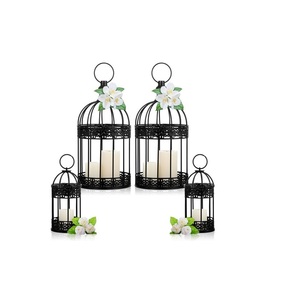 Linterna de metal decorativa para interiores y exteriores a precio de mayorista Linterna de Navidad de metal con acabado de esmalte rojo - Product Image 2