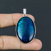 Charme en argent sterling 925 en forme de cœur classique avec pierre précieuse labradorite pour cadeau d'anniversaire - Bijoux fins