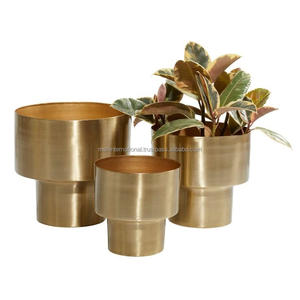 Home Decor Indoor Planter Pot Stainless Steel Silver Flower Metal Vase Gold Pot - Product Image 1