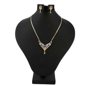 American Diamond <b>Locket</b> Set - Golden & Silver - Product Image 1