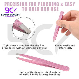 Pince à épiler pour sourcils de haute qualité, pointe inclinée, service OEM, meilleur fournisseur, facile à utiliser, design unique, produit durable - Product Image 3