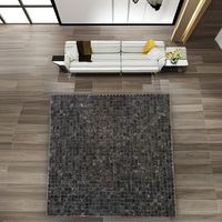 Carreaux de mosaïque en pierre noire, carrés, mats, modernes, pour décoration murale intérieure, résistants à l'eau, 23x23mm (feuilles de 30,5x30,5cm), fabriqués en Turquie