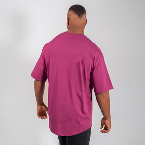 Fabricant de t-shirt en coton 280 GSM personnalisé pour hommes coupe ample style décontracté manches courtes jersey uni respirant grande taille - Product Image 4