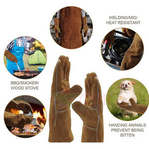 Gants de soudage en cuir de vache avec logo personnalisé, protection thermique, antidérapants, pour usage extérieur, taille adulte - Product Image 6