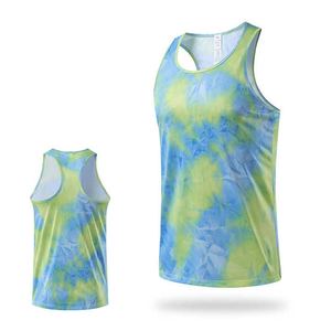 Gilet d'entraînement polyvalent respirant tie-dye pour hommes, séchage rapide, fitness, gilet sans manches, tissage tricoté pour la musculation - Product Image 2