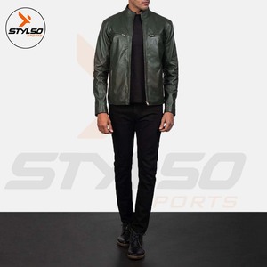 Wholesale <b>Men</b> Plain Original Leather <b>Jacket</b> for Sale Newest Style <b>Men</b> Leather <b>Jacket</b> - Product Image 6