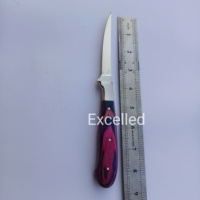 Couteau de cuisine artisanal de qualité supérieure en acier J2, couteau de chef avec étui en cuir, embout en acier et manche en bois Pakka, couteau à désosser