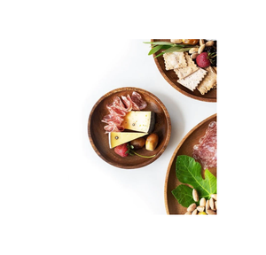 Venta al por mayor Utensilios de cocina Logo Quesos de madera maciza Frutero Ensaladera redonda ecológica con producto de venta - Product Image 3