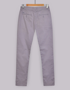 กางเกงยีนส์ทรงสลิมฟิตสำหรับผู้ชายสไตล์ chinos สีเทาเข้มมีซิปดูเป็นทางการ - Product Image 4