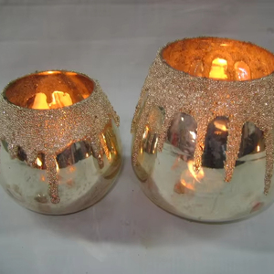 Handmade Silver Antique Glass <b>Tea</b> Light Holders Plain White Home Christmas Decor Antiqued Metal <b>Candle</b> Holders <b>Candle</b> Jars - Product Image 1