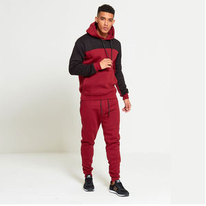 Venta al por mayor de los hombres del deporte del chándal de bajo precio con capucha Jogging Sport Wear con patrón sólido Trajes de entrenamiento - Product Image 1