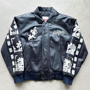 Veste en cuir de motard légère et imperméable pour hommes, couleur unique, style de rue, fermeture à glissière sur pied, veste en cuir de kart - Product Image 1