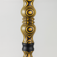 Kit Chicha Portable au Design Vintage en Aluminium, avec Tige Métallique Sculptée Rétro et Embout Moderne