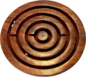 Jeu de labyrinthe en bois artisanal, puzzle de balle, jeu de table classique, divertissement familial, défi mental, compétences intérieures - Product Image 6