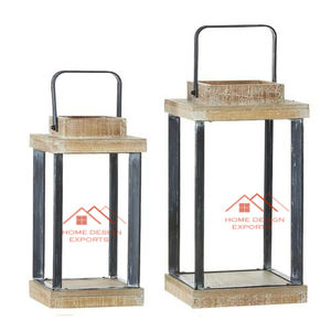 Vela Linterna Vela Nórdica Linterna Titular Artesanía Suministro Navidad Portavelas de madera Madera maciza - Product Image 6