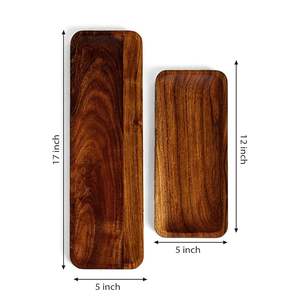 Plato cuadrado de madera para servir de fabricante confiable con borde elevado para aperitivos, frutas y aperitivos para derrames durante el servicio - Product Image 4