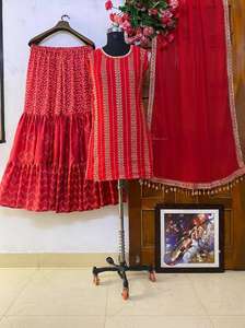 เสื้อจอร์เจียแบบหนักคุณภาพพรีเมี่ยมสำหรับนักออกแบบเสื้อตัวบนผ้าหนาปักลายสวยงามพร้อมงานปักซารี - Product Image 4