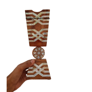 2025 élégant noyer bois brûleur d'encens perle incrustation Bakhoor arabe Oud diffuseur maison parfum bois artisanat boîtes mur signes - Product Image 4