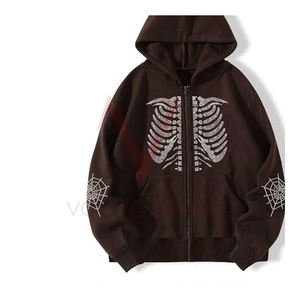 Sweats à capuche surdimensionnés en coton mélangé avec strass pour hommes, sweats à capuche en coton durables, sweats à capuche avec strass pour hommes - Product Image 4