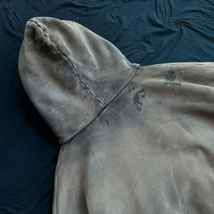 Sweat à capuche Streetwear gaufré avec logo personnalisé 3D lavé à l'acide avec patch de broderie vieilli lourd entretenu OEM - Product Image 4