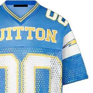 Maillots de football américain respirants à séchage rapide, en maille 100% polyester, anti-UV, antibactériens, manches courtes, nom d'équipe personnalisé, haute qualité - Product Image 6