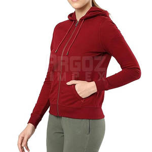 Sudadera con Capucha y Cremallera 100% Algodón Duradera para Mujer, Transpirable, Estilo Casual, Tallas Grandes, Invierno, con Logotipo Frontal, Oferta Online - Product Image 3