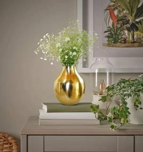 Vase à fleurs en métal doré fabriqué à la main, centre de table décoratif au design unique pour bureau à domicile, hôtel, article décoratif - Product Image 3