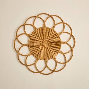 Napperon en rotin sophistiqué bord ouvert à la main en osier tapis de Table ronde napperon décoratif pour cuisine décor à la maison - Product Image 2