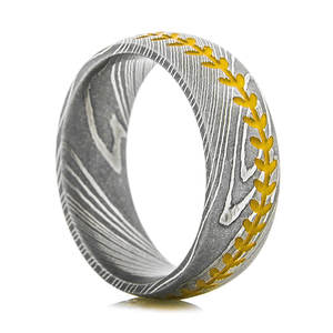 Bague en acier damassé faite à la main unisexe nouveau Design professionnel personnalisé en acier inoxydable Vintage pour mariage fiançailles Saint-Valentin - Product Image 2