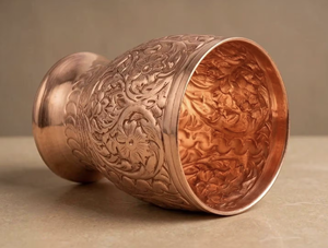 Vaso de Cobre Ecológico Divris con Diseño Floral Vintage Hecho a Mano - Product Image 2